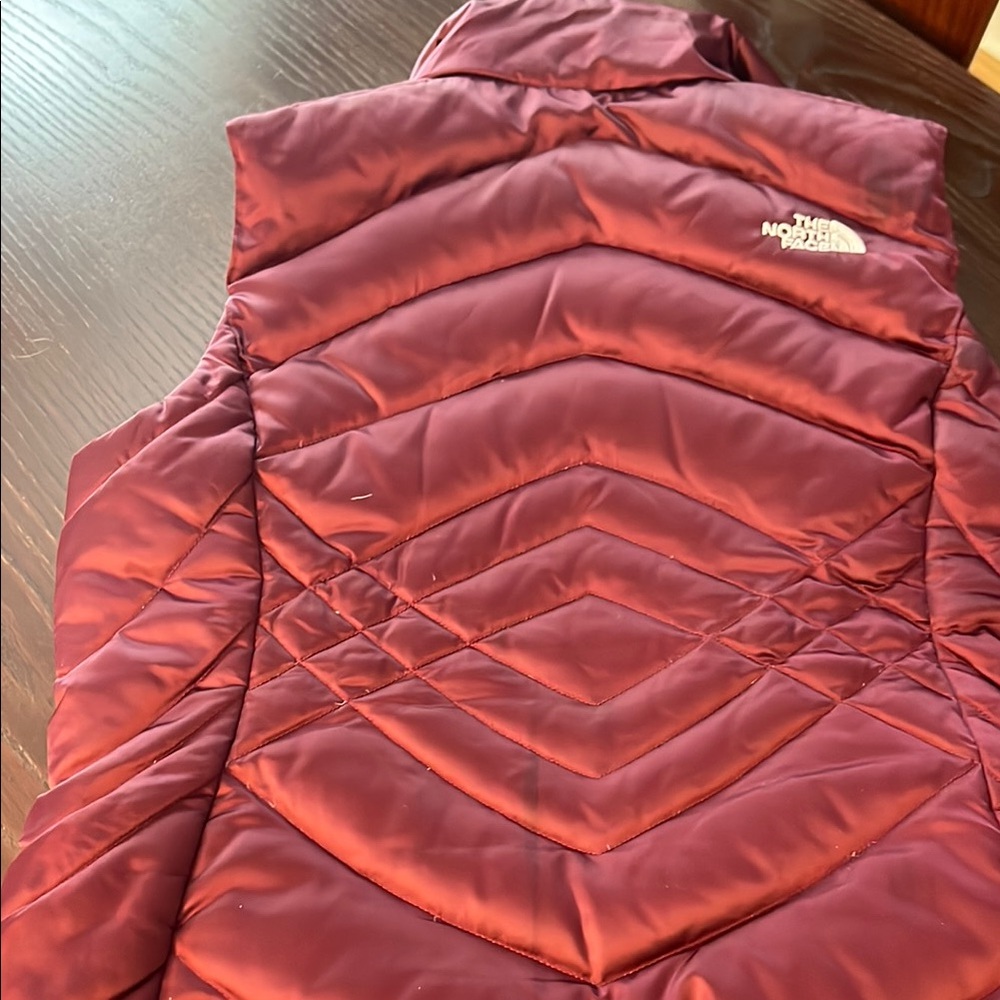 The North Face Maroon Puffer Vest - Picture 7 of 10